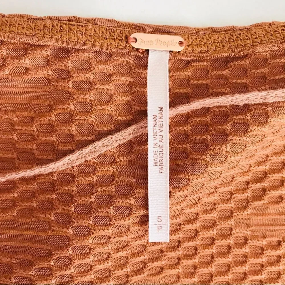 New! Free People Penny Top in Mesa Combo Rust Burnt Orange